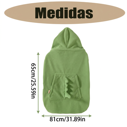DracoWrap™ | Manta-portabebés a prueba de viento con capucha de dinosaurio
